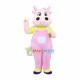 Joyful Pink Cow Mascot Costume Joyful Pink Cow Mascot Costume