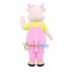 Joyful Pink Cow Mascot Costume Joyful Pink Cow Mascot Costume