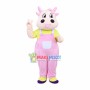 Joyful Pink Cow Mascot Costume