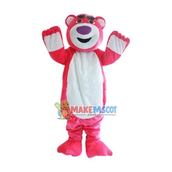 Purple Nose Strawberry Bear Mascot Costume