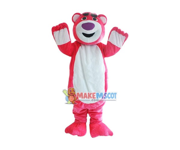 Purple Nose Strawberry Bear Mascot Costume Purple Nose Strawberry Bear Mascot Costume
