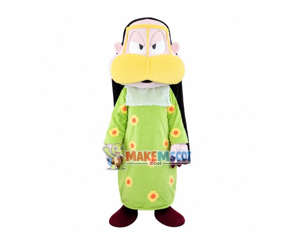Green Nightgown Priest Mascot Costume Green Nightgown Priest Mascot Costume