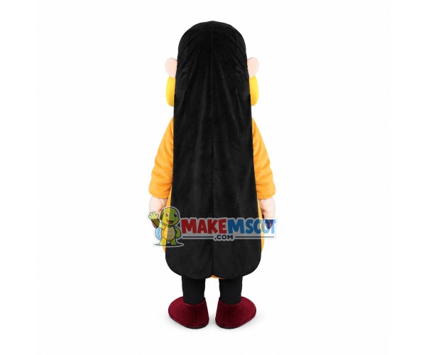 Orange Nightgown Priest Mascot Costume Orange Nightgown Priest Mascot Costume