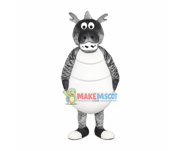 Round Body Gray Dragon Mascot Costume Round Body Gray Dragon Mascot Costume