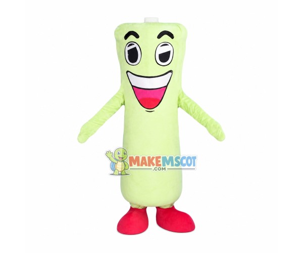 Light Green Long Drink Bottle Mascot Costume Light Green Long Drink Bottle Mascot Costume
