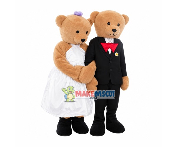 One Pair Of Teddy Bear Mascot Costume One Pair Of Teddy Bear Mascot Costume