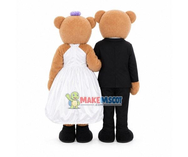 One Pair Of Teddy Bear Mascot Costume One Pair Of Teddy Bear Mascot Costume