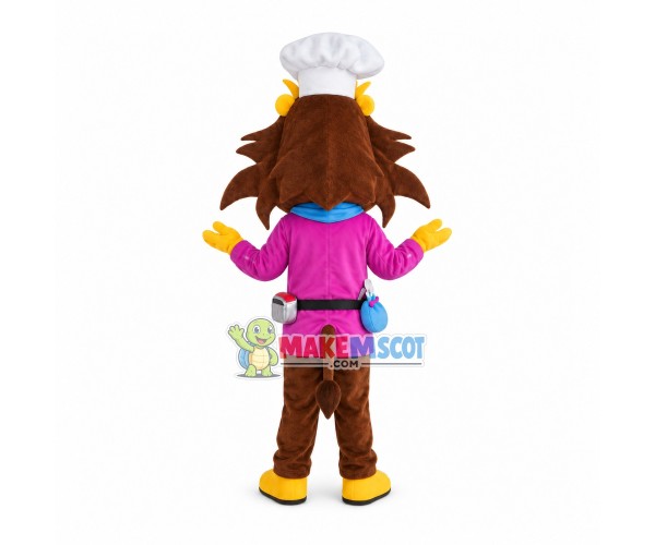 Experienced Barber Lion Mascot Costume Experienced Barber Lion Mascot Costume