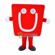 Smile Cartoon Red Cube Mascot Costume Smile Cartoon Red Cube Mascot Costume