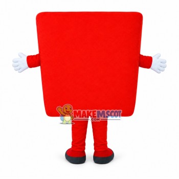 Smile Cartoon Red Cube Mascot Costume Smile Cartoon Red Cube Mascot Costume