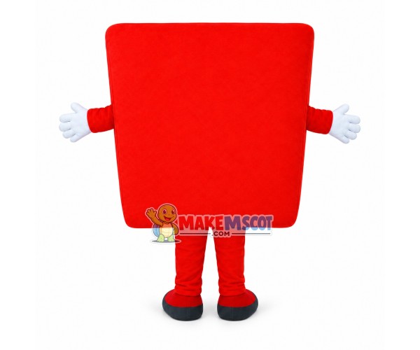Smile Cartoon Red Cube Mascot Costume Smile Cartoon Red Cube Mascot Costume