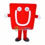 Smile Cartoon Red Cube Mascot Costume