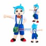 Blue Hair Vigorous Student Mascot Costume