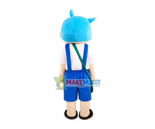 Blue Hair Vigorous Student Mascot Costume Blue Hair Vigorous Student Mascot Costume