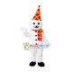 Snowman With Checkered Hat Mascot Costume Snowman With Checkered Hat Mascot Costume