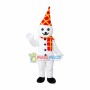 Snowman With Checkered Hat Mascot Costume