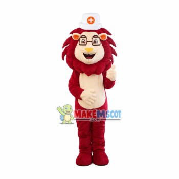 Kind Lion Doctor Mascot Costume Kind Lion Doctor Mascot Costume