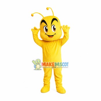 Square Face Yellow Ant Mascot Costume Square Face Yellow Ant Mascot Costume