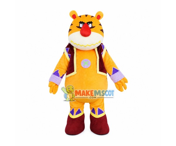 Power Cartoon Tiger Mascot Costume Power Cartoon Tiger Mascot Costume