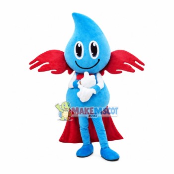 Red Cape Water Drop Mascot Costume
