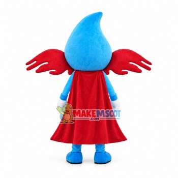 Red Cape Water Drop Mascot Costume Red Cape Water Drop Mascot Costume
