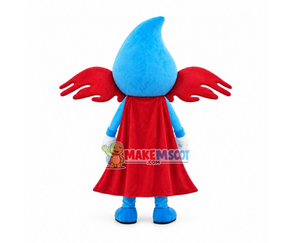 Red Cape Water Drop Mascot Costume Red Cape Water Drop Mascot Costume