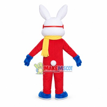 Ski Bunny With Goggles Mascot Costume Ski Bunny With Goggles Mascot Costume
