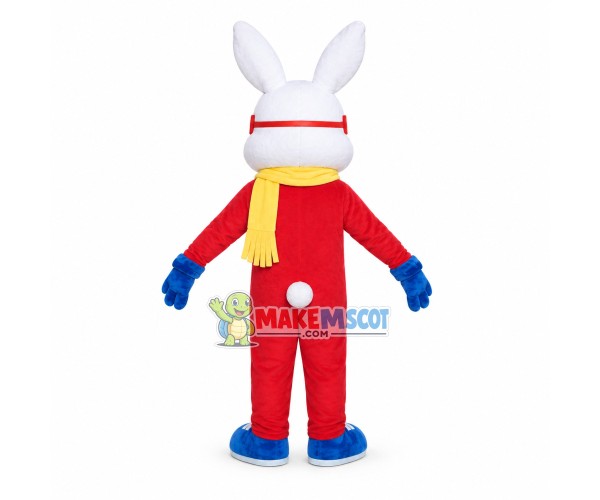 Ski Bunny With Goggles Mascot Costume Ski Bunny With Goggles Mascot Costume