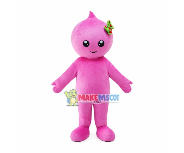 Pink Cartoon Doll Qoo Mascot Costume Pink Cartoon Doll Qoo Mascot Costume