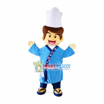 Chef Of Japanese Sushi Restaurant Mascot Costume