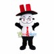 Cartoon White Cat Manager Mascot Costume