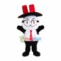 Cartoon White Cat Manager Mascot Costume
