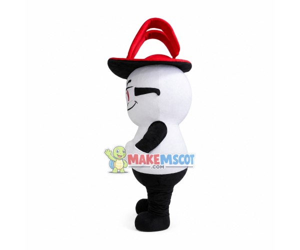 Cartoon White Cat Manager Mascot Costume