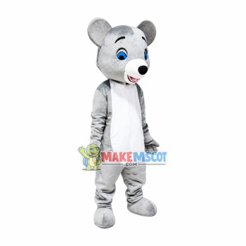 Glad Tall Gray Bear Mascot Costume