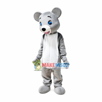 Glad Tall Gray Bear Mascot Costume