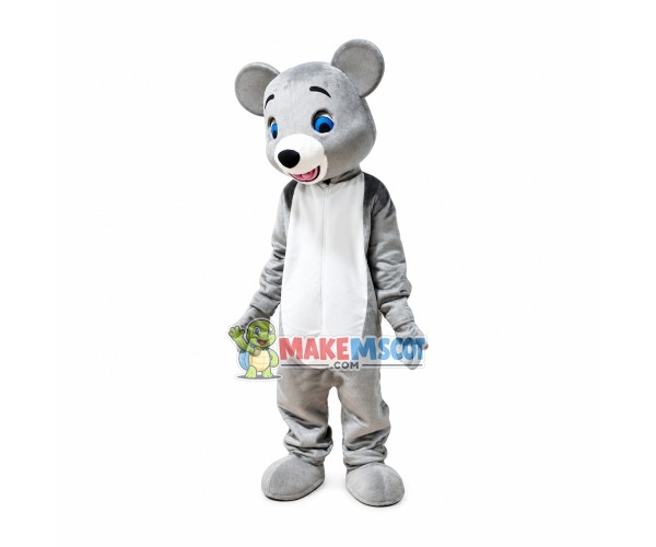 Glad Tall Gray Bear Mascot Costume Glad Tall Gray Bear Mascot Costume