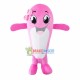 Little Pink Bow Dolphin Mascot Costume Little Pink Bow Dolphin Mascot Costume