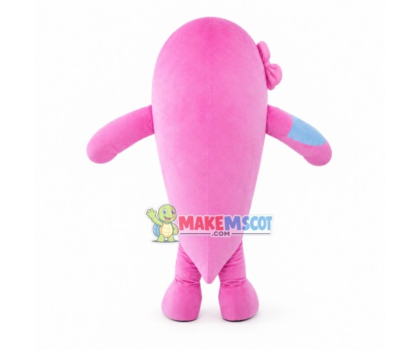 Little Pink Bow Dolphin Mascot Costume