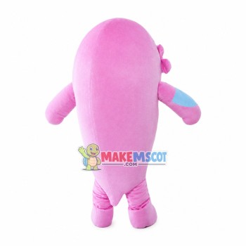 Little Pink Bow Dolphin Mascot Costume Little Pink Bow Dolphin Mascot Costume