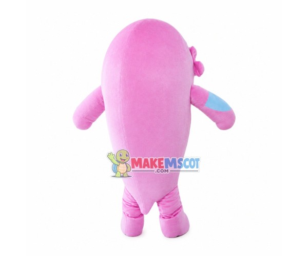 Little Pink Bow Dolphin Mascot Costume Little Pink Bow Dolphin Mascot Costume
