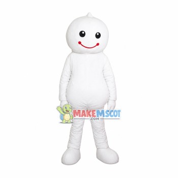 All Over White Smile Doll Mascot Costume All Over White Smile Doll Mascot Costume