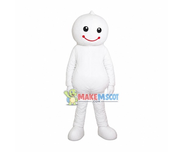 All Over White Smile Doll Mascot Costume