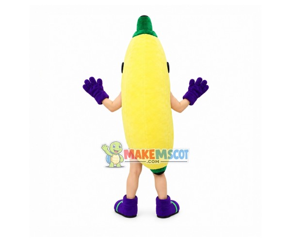 Banana In Purple Glasses Mascot Costume Banana In Purple Glasses Mascot Costume
