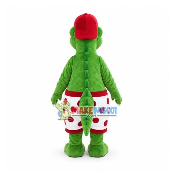 Little Green Dragon In Polka Dot Panties Mascot Costume Little Green Dragon In Polka Dot Panties Mascot Costume