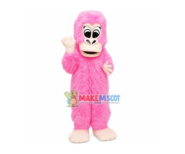 Plush Long Fur Pink Orangutan Mascot Costume Plush Long Fur Pink Orangutan Mascot Costume