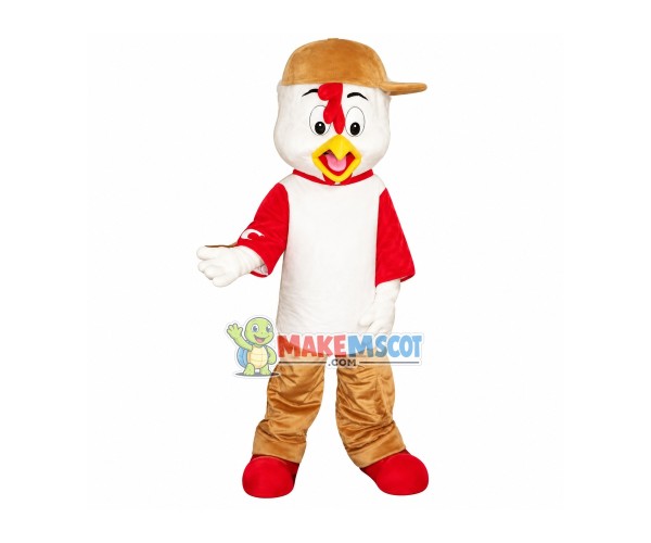 Hiphop Sport White Chicken Mascot Costume Hiphop Sport White Chicken Mascot Costume