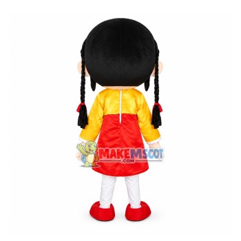 Korean Braided Little Girl Mascot Costume