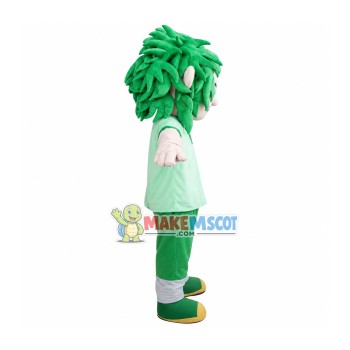 Green Afro Male Nurse Mascot Costume Green Afro Male Nurse Mascot Costume