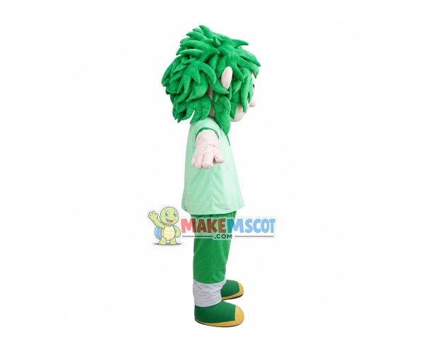 Green Afro Male Nurse Mascot Costume Green Afro Male Nurse Mascot Costume