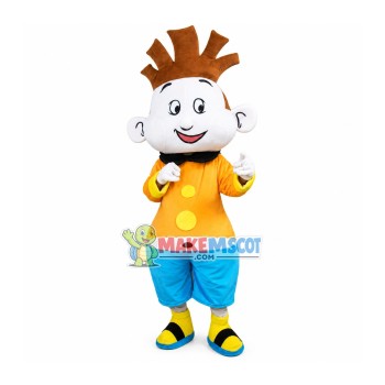 Casual Boy In Slippers Mascot Costume